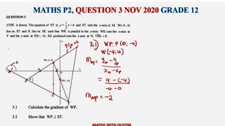 ANALYTICAL GEOMETRY past paper Q31 GRADE 12 [upl. by Templa]