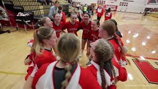 102424 Necedahs volleyball team gets hyped for their regional semifinal game with Oakfield [upl. by Thurmann338]