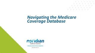 Navigating the Medicare Coverage Database [upl. by Archle]