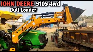 JOHN DEERE 5105 4wd tractor  Installation of Bull Loader [upl. by Luapnaes]