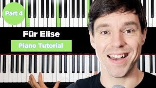 How to play quotFÜR ELISEquot on Piano Tutorial  very easy  Part 4 [upl. by Anihta913]