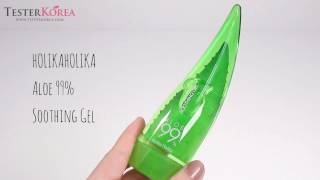 TESTERKOREA HOLIKAHOLIKA Aloe 99 Soothing Gel Mini [upl. by Constancy]