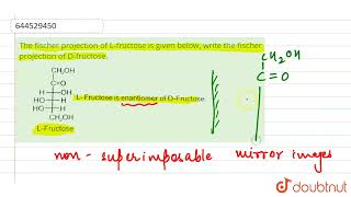 The fischer projection of Lfructose is given below write the fischer projection of Dfructose [upl. by Secnarfyram]