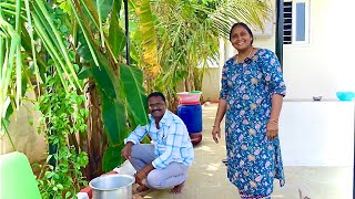 Life at Farmhouse  Farmhouse దగ్గర కట్టెలపొయ్యిమీద దాస్ గారు చేసిన కోడి పలావ్  Sridevi  Cooking [upl. by Aceissej]