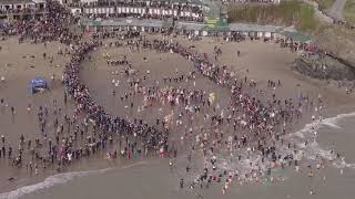 ABERSOCH 2018 RNLI new years day dip by drone [upl. by Orpheus]