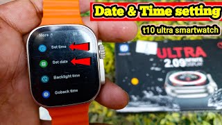 t10 ultra smart watch मे Date amp Time कैसे सेट करे   How To Set Date and time t10 ultra smartwatch [upl. by Stover]