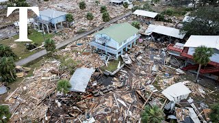 Drone footage reveals Hurricane Helene devastation in Florida [upl. by Htelimay]