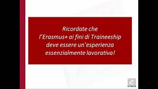 Erasmus Traineeship e Exchange Extra UE  Presentazione BANDO I turno AA 202122 [upl. by Ilarrold]