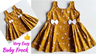 Very Easy Baby Frock Cutting and stitching  Side pleated Baby Frock cutting and stitching [upl. by Akerdal786]