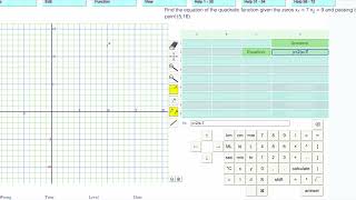 Level 85 Find The Equation Of The Parabola Given The Zeros And A Point [upl. by Brackely143]