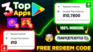 Top 3  Free Redeem Code App 2024  Google Play Redeem Code  Free Redeem Code [upl. by Cressy]