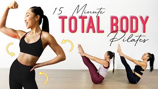 15 Minute Full Body Pilates  thighs arms obliques [upl. by Lucille757]