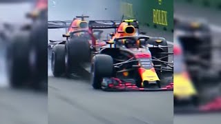 Max Verstappen and Daniel Ricciardo Crash in Baku shorts [upl. by Wane234]