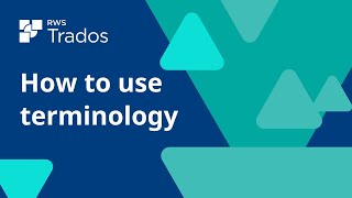 How to use terminology in Trados Studio [upl. by Eidod]