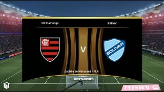 Flamengo vs Bolivar ● Copa Libertadores 2024 ● Gameplay Pes 2021 [upl. by Anagrom843]