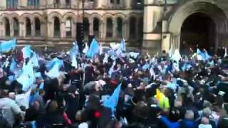 Manchester City FA Cup parade  fans do Poznan in Albert Square [upl. by Ahsinert53]