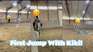 FIRST JUMP WITH KIKI Cavaletti Jump  Canter Poles [upl. by Atelahs]