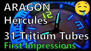 ⌚ ☢️ Aragon Hercules T100 31 Tritium Tubes 44mm First 24 Hours Review [upl. by Nylarej]