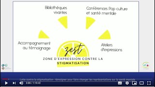 WEBINAIRE Lutte contre la stigmatisation amp santé mentale témoigner pour changer les représentations [upl. by Sieber643]