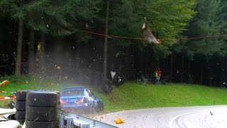 Crash Lancia Delta Sbrollini Marco Bergrennen Mickhausen 2014 by Cotepixfr [upl. by Ahcorb]