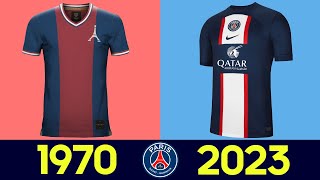 The Evolution of Paris SaintGermain Kits 202223  All PSG Jerseys in History 2223 2022 [upl. by Avrom]