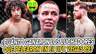 Salarios amp Bonificaciones del UFC Vegas 89💰💰💰  ¿Cuánto ganó NAMAJUNAS tras DERROTAR a AMANDA RIBAS [upl. by Rape]