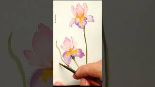 Freehand Watercolor Irises [upl. by Yvaht]