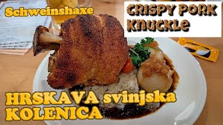 HRSKAVA svinjska KOLENICA s kiso kupus i Knedlama od krompira pork kolenica knuckle yummy [upl. by Nerrawed]