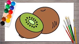 How to Draw Kiwi  Kiwi Drawing Tutorial  Kiwi Drawing  Fruit Drawing [upl. by Thacher]