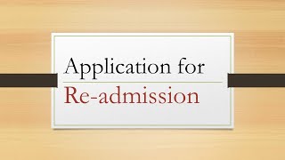 Application for readmissionhow to write application [upl. by Russian]