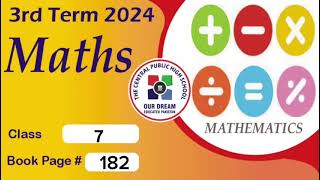 Level 7 ll Mathsll Third term 2024  P182 [upl. by Mrots236]