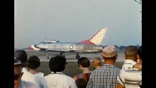 Air Force Thunderbirds 1962 Flying F100 Super Sabre Air Show  Unknown Location [upl. by Irim707]