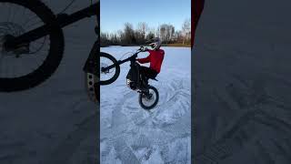 EBike Wheelie on THIN ICE shorts [upl. by Orapma]