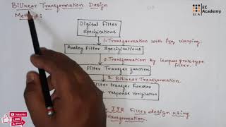 DSP75 Bilinear Transformation design method for IIR filter design  EC Academy [upl. by Danialah]