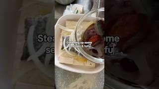 Another steamed trio recipe seabass tofu steamer cookingathome cookwithme cooking [upl. by Nanyk]