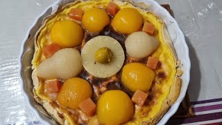 Tarte au flan et fruits [upl. by Nodnab]