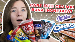 INGHETATA LA CORNET REVIEW Care nu te dezamageste Oreo Snickers Cornetto Milka Tedi Kit Kat [upl. by Eicyak]