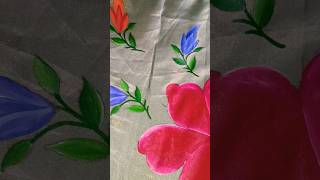 quotFabric Painting on Organza Dupatta  Elegant Floral Design Tutorialquot fabricpaintingonclothes [upl. by Ignatius]