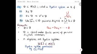 UPB Math 232 LEC2B Dynkin Systems and Monotone Classes [upl. by Ahseek447]