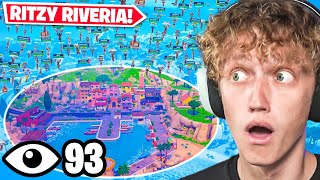 100 Players Land At RITZY RIVIERA In Fortnite Chapter 5 [upl. by Ennovehc]