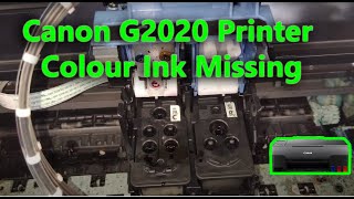 Canon G2020 Colour ink Missing canoncanon 2020 Yellow Colour not printing II Canon Colour Missing [upl. by Enyrehtac770]