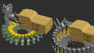 Механизмы заряжания танков семейства Т64 и Т72 tanks T64 amp T72 autoloading [upl. by Adnilev]