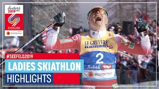 Johaug claims gold medal  Seefeld  Ladies Skiathlon  FIS Nordic World Ski Championships [upl. by Yzmar958]