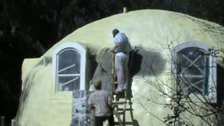 Foam insulation exterior application for off grid living Quonsethut homes [upl. by Htedirem83]