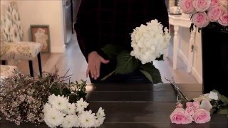 How to Make a Rose and Hydrangea Bridal Bouquet [upl. by Ogilvy]