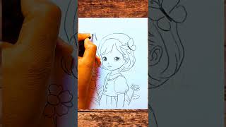 How To Draw a girl Step by stepEasy drawing idea for beginneres Beginners drawing [upl. by Ngo]