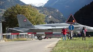 The Spectacular amp Stunning Meiringen Air base in Switzerland as F18 head for AXALP training [upl. by Ettolrahc]