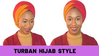 Turban Cross style  Foulard croisé  Turban hijab tutorial [upl. by Annahgiel]