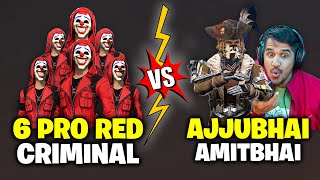 Ajjubhai and Amitbhai Vs 6 Red Criminal Best Clash Squad Gameplay Part 3  Garena Free Fire [upl. by Ecienal178]