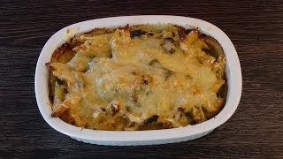 Baked pasta with SpinachCream Sauce  Penne Überbacken mit Spinat Sahne Soße [upl. by Yekcaj]